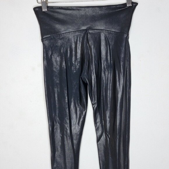 Spanx Medium‎ Black Faux Leather Women's Leggings Pants Shapewear M - Picture 4 of 5